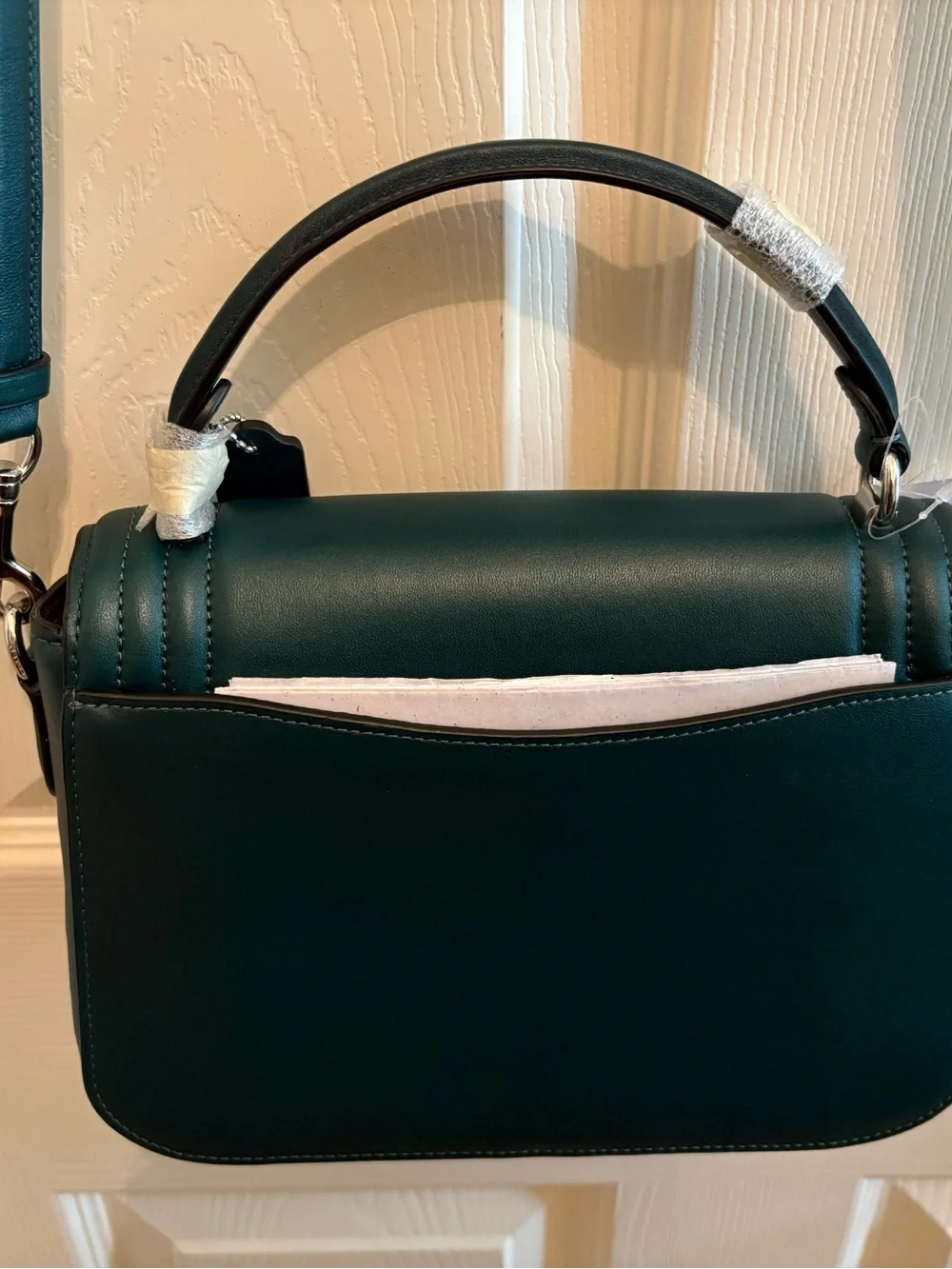 NWT Coach Green Leather Top Handle Crossbody Bag
